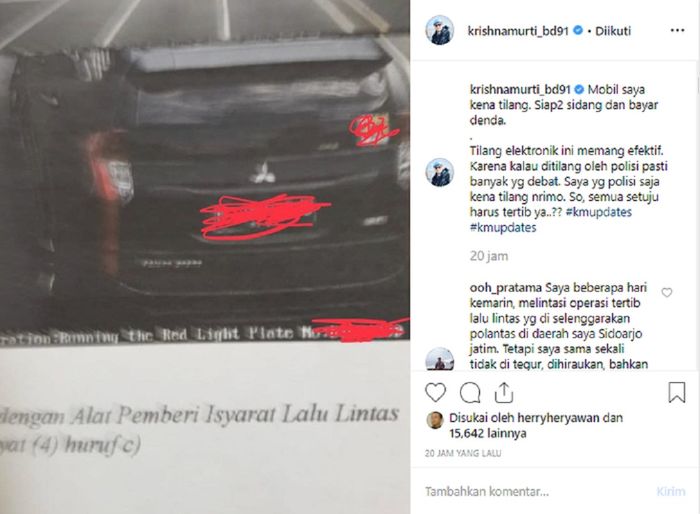 Terekam CCTV, Pajero Sport Brigjen Khrisna Murti kena e-tilang