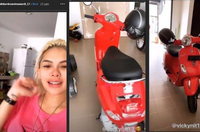 Nikita Mirzani pamer motor baru di garasinya