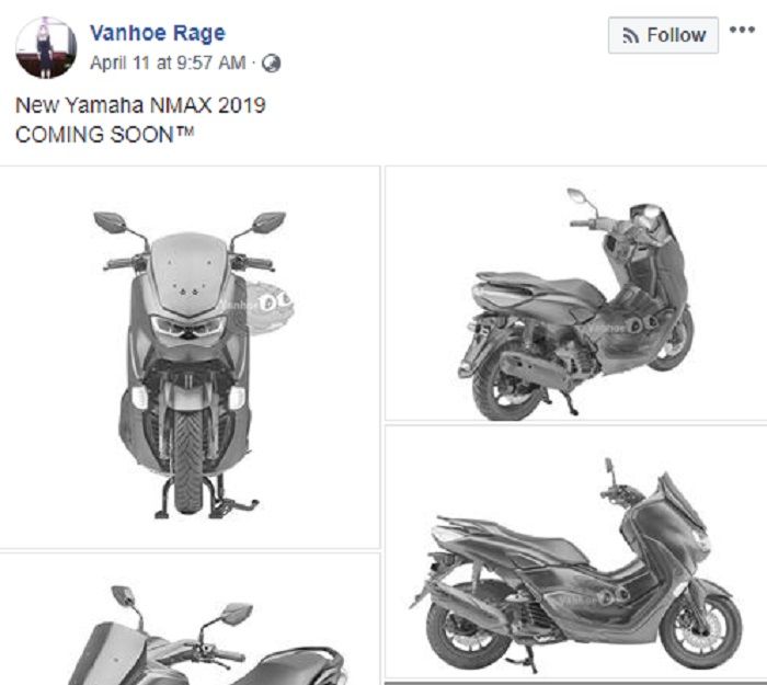 Akun FB Vanhoe Rage mengunggah foto NMAX facelift