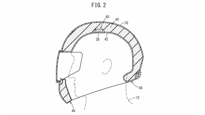 Gambar paten helm Honda yang bisa difungsikan untuk kunci motor