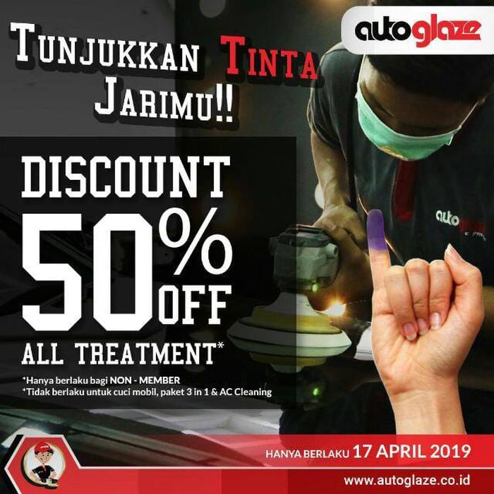 Promo Pemilu diskon 50 persen di Autoglaze