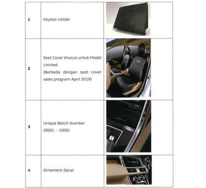 Fitur tamabahan dan aksesori di interior Xpander Limited Edition