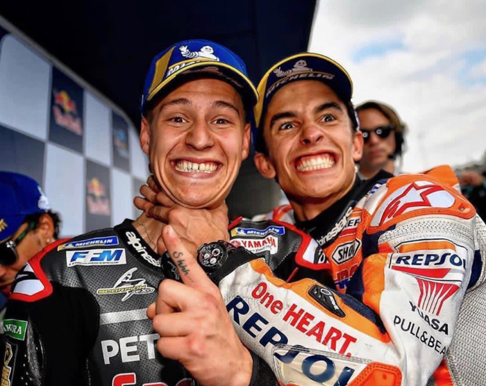 Marc Marquez mencekik Fabio Quartararo usai kualifikasi MotoGP Spanyol 2019