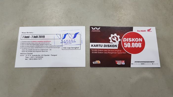 Ilustrasi voucher diskon servis di AHASS