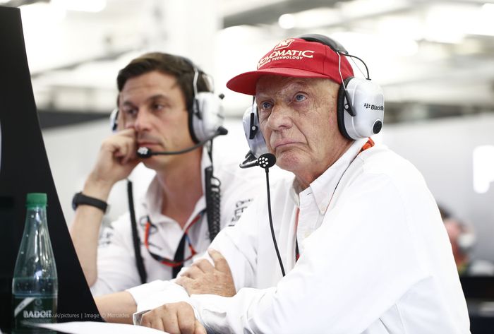 Niki Lauda menghabiskan waktu terakhirnya di balap bersama tim Mercedes