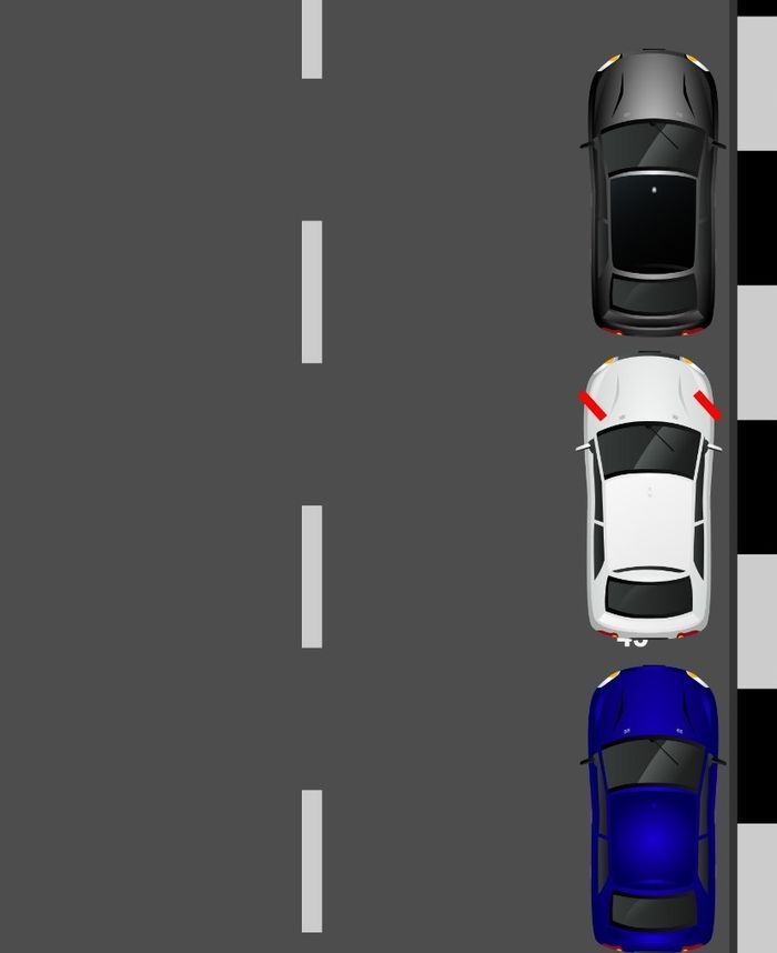 tips parkir paralel : luruskan dengan mobil depan dan belakang