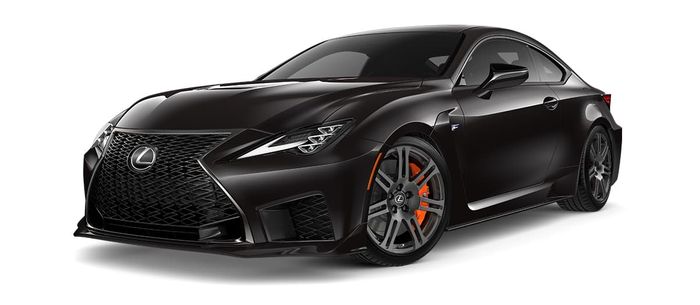 Tampilan luar dari RC F warna hitam.