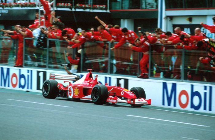 Ferrari F2002, mobil yang mengantarkan Michael Schumacher merebut titel juara dunia F1 2002 bakal dilelang pada gelaran F1 Abu Dhabi 2019
