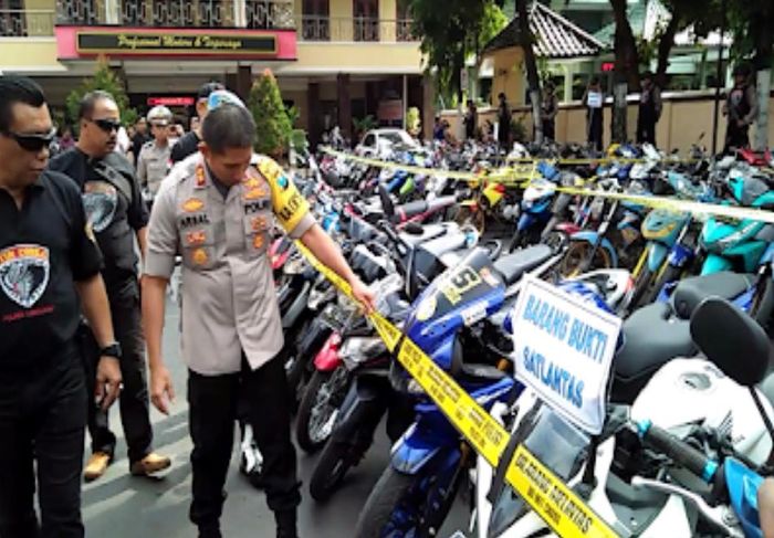 Barang bukti motor bodong di Polres Lumajang