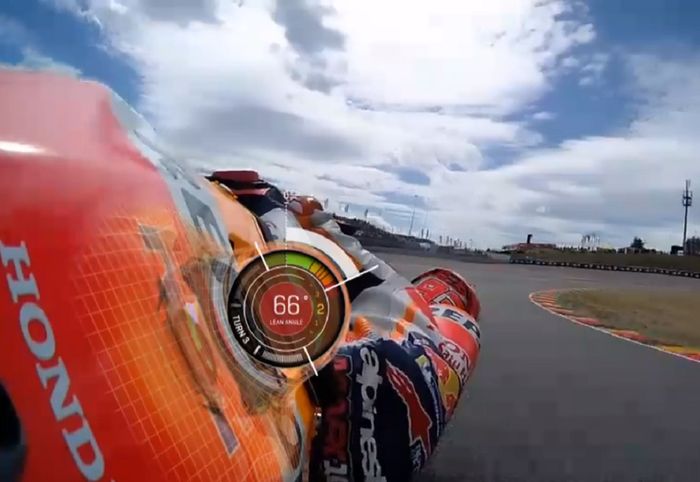 Lean angle Marc Marquez di sirkuit Sachsenring mencapai 66 derajat