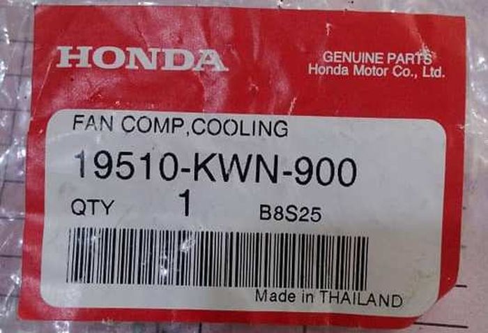 Kipas radiator Honda PCX made in Thailand