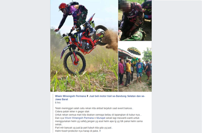 Postingan akan kecelakaan saat baksos