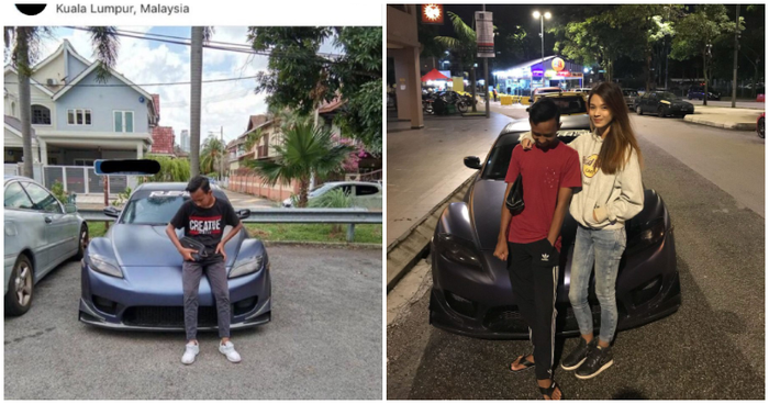 Seorang bocah asal Malaysia mendadak viral karena berfoto dengan Mazda Rx 8 orang lain.
