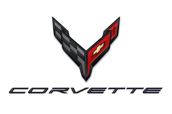 Logo badge Corvette yang baru dan diaplikasikan pada Corvette C8