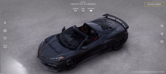 Eksterior dengan kap terbuka dari Chevrolet Corvette C8 hasil gubahan GridOto