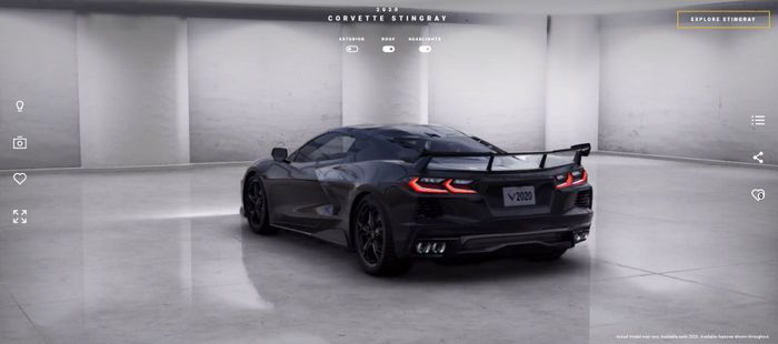 Tampak belakang Chevrolet Corvette C8 hasil gubahan GridOto