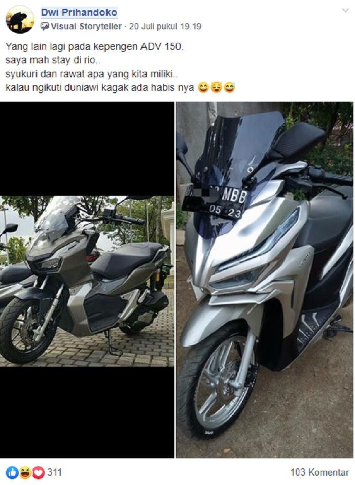 Honda ADV 150 dan Vario 150 modifikasi.