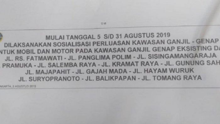 Beredar informasi ganjil genap untuk motor di ruas jalan Jakarta.