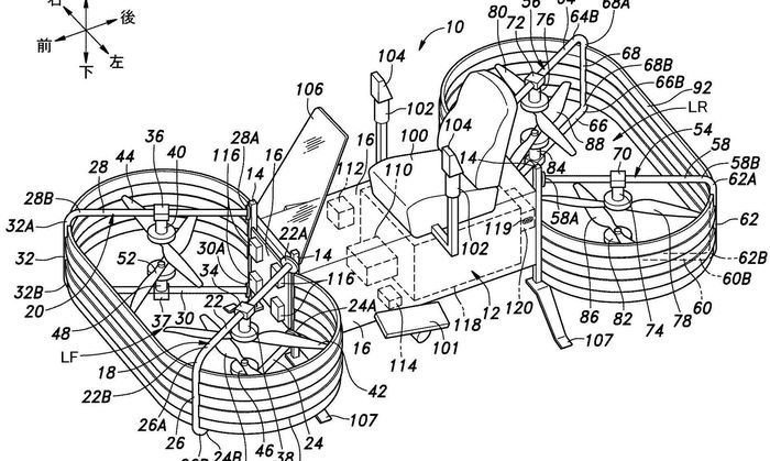 Desain paten motor terbang Honda