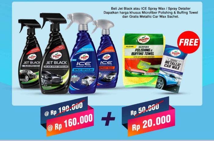 Promo produk Jet Black atau ICE Premium Car Care dan Microfiber Polishing &amp; Buffing Towel.