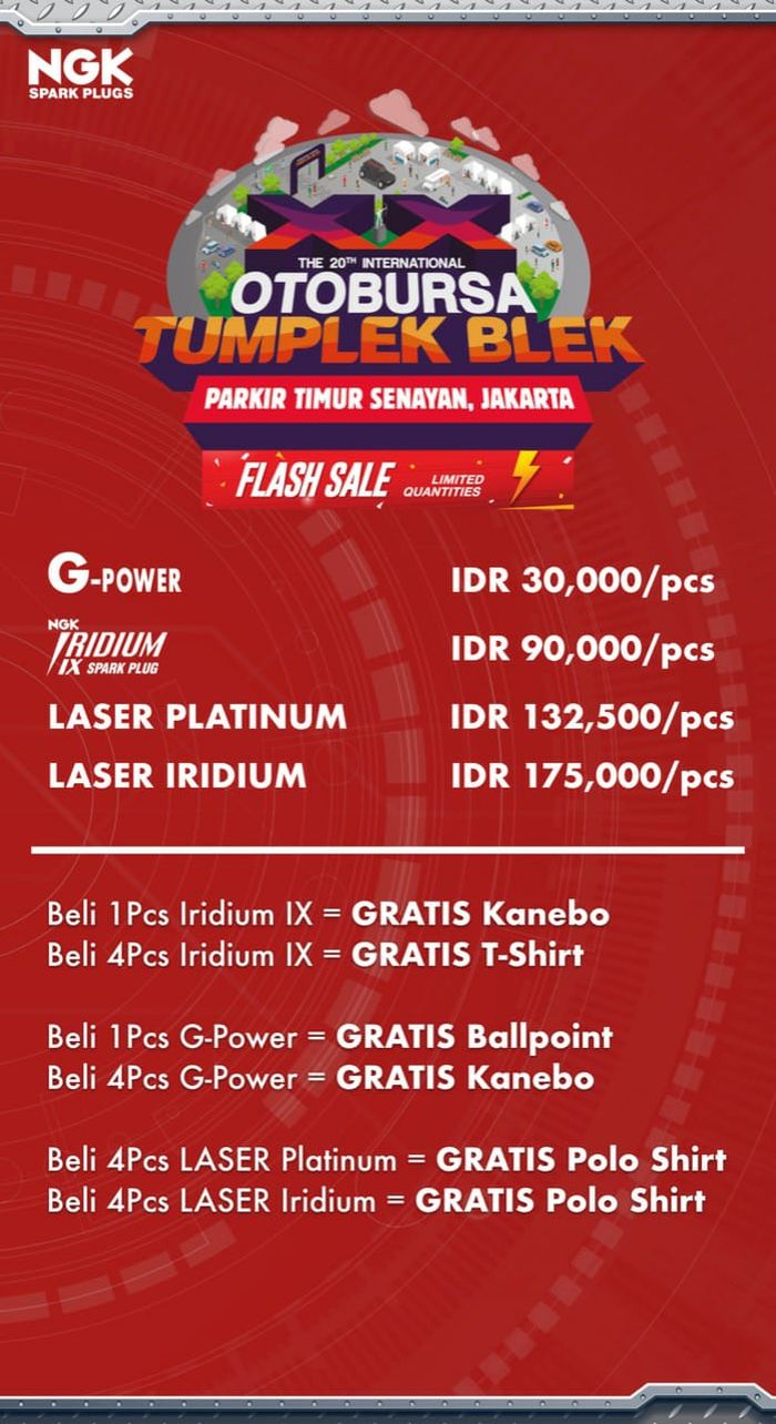 NGK Busi Indonesia bakal kasih flash sale di Otobursa Tumplek Blek 2019