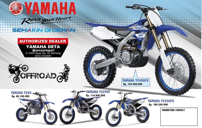 Harga resmi motor Yamaha cross YZ series special engine
