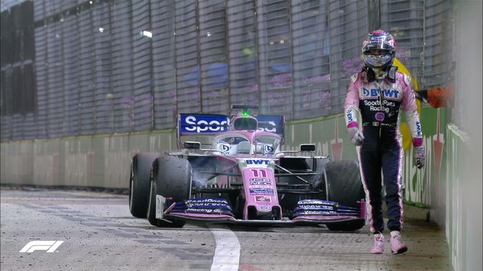Mobil Sergio Perez rusak di F1 Singapura