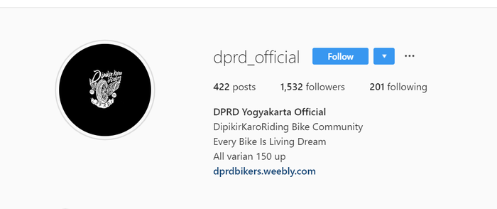 Akun Instagram klub motor DPRD