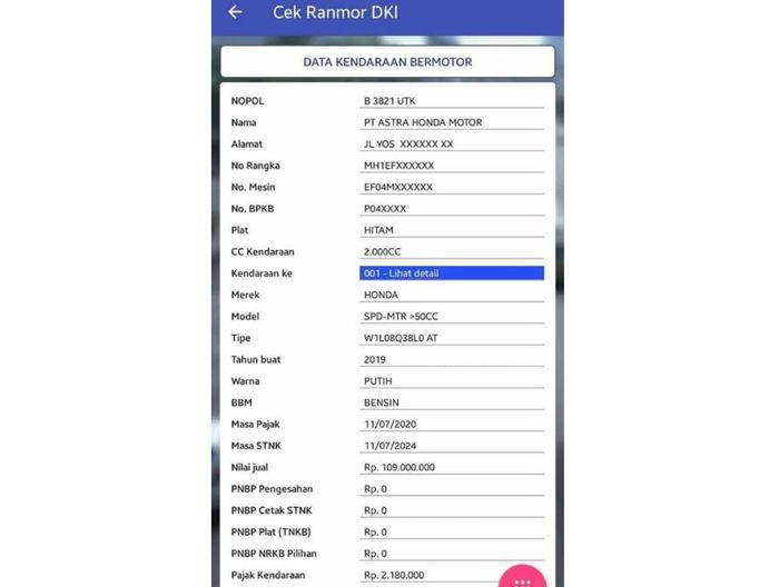Data Honda PCX elekctric