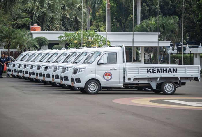 Esemka Bima 1.3 di Lapangan Apel Bhinneka Tunggal Ika, Kementerian Pertahanan, Jakarta, Selasa (15/10/2019). Kemhan telah melakukan pembelian 10 unit mobil Esemka yang akan digunakan sebagai alat transportasi