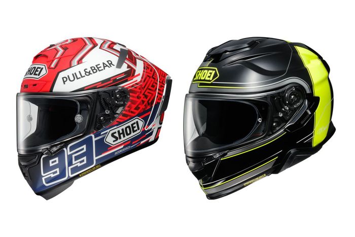 Shoei X-Fourteen (kiri) penjualannya lebih tinggi dibandingkan Shoei GT Air II (kanan).