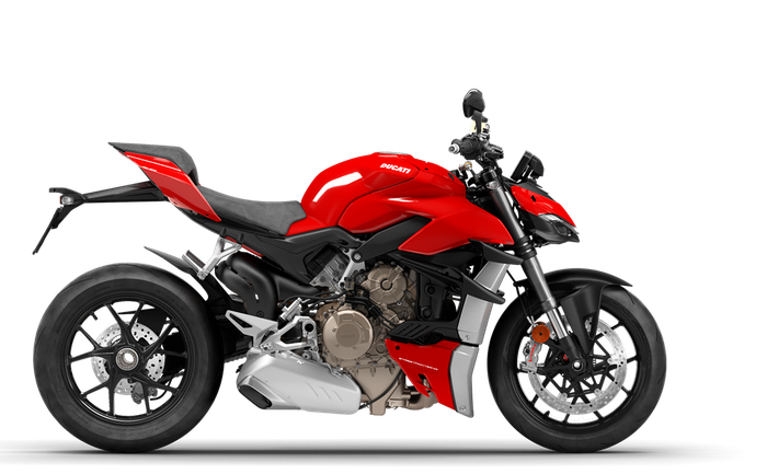 Lekukan knalpot Ducati Streetfighter V4 didesain menyembunyikan suspensi belakang