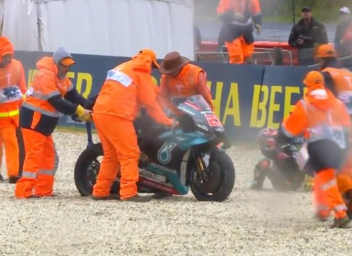 Fabio Quartararo crash di FP1 MotoGP Australia
