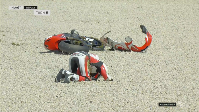 Dimas Ekky Crash di FP2 Moto2 Australia 2019
