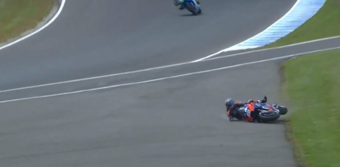 Crash Miguel Oliveira di FP4 MotoGP Australia 2019