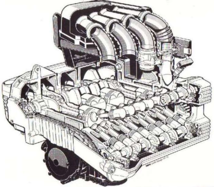 Ilustrasi jeroan mesin BMW K100