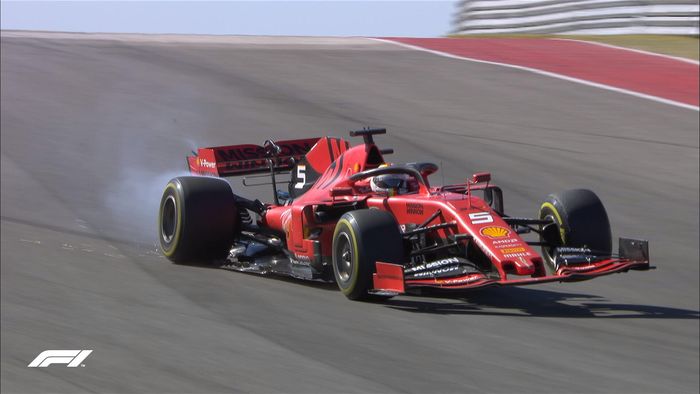 Kerusakan suspensi Sebastian Vettel di F1 Amerika