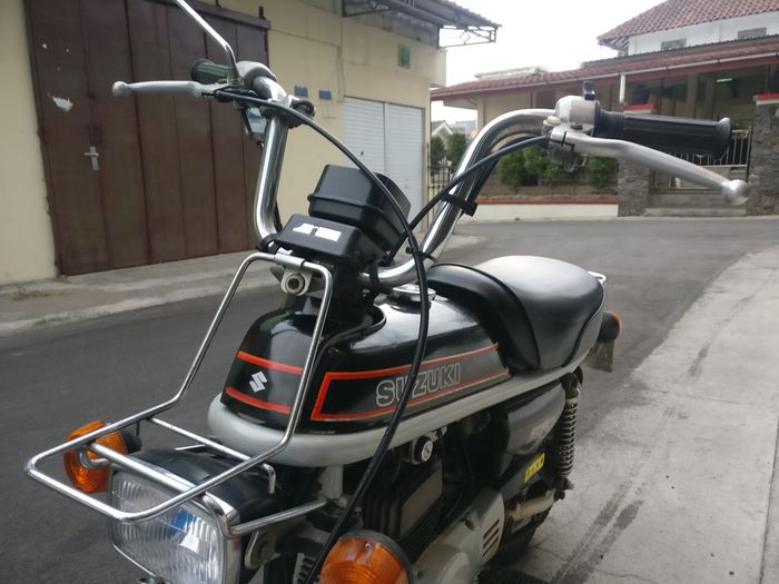 Bentuk rangka Suzuki Epo bagiakn depan yang membulat