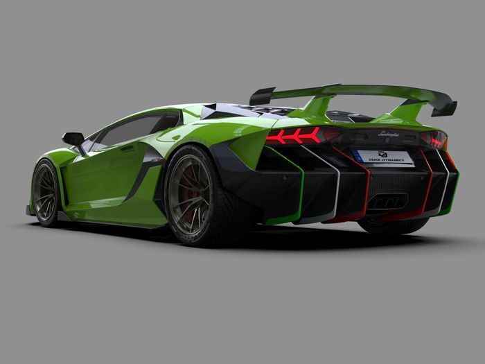 Modifikasi Lamborghini Aventador pakai body kit Duke Dynamic