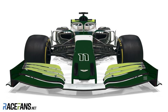 Begini hasil rekaan racefans.net terhadap livery baru tim Racing Point yang bermitra dengan Aston Martin