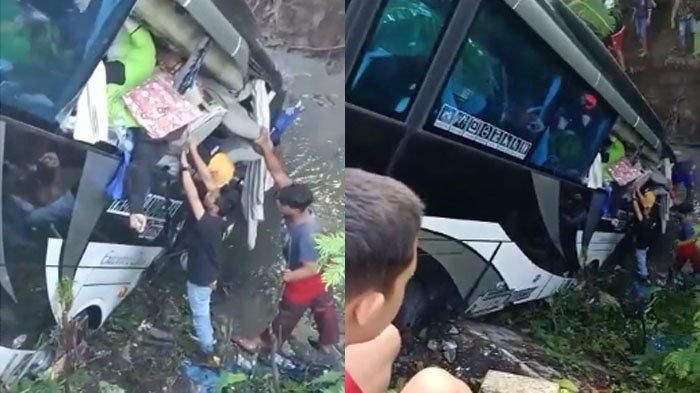 Kecelakaan Bus Pariwisata Terjun ke Kali Judel Blitar, Sabtu (7/12/2019)