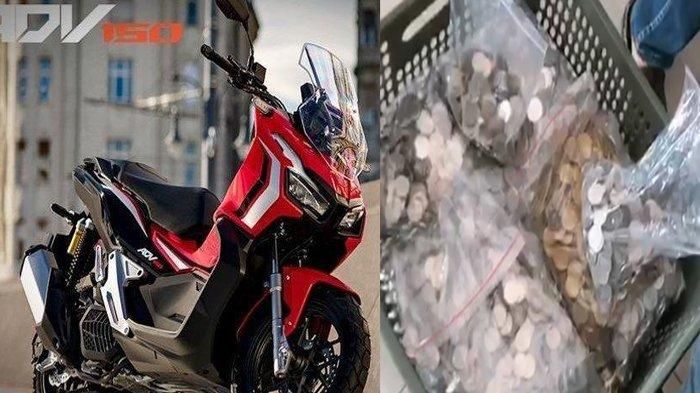Honda ADV 150 Advance Red dan uang logam sekeranjang untuk beli motor di dealer   