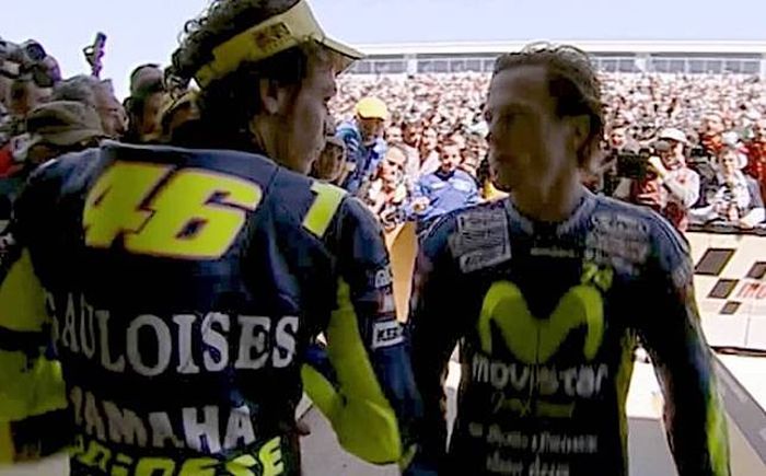 Adu mulut Sete Gibernau dan Valentino Rossi di Jerez 2005