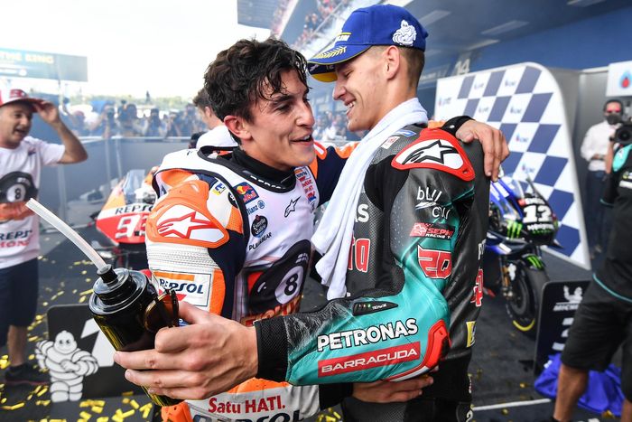 Fabio Quartararo dan Marc Marquez di MotoGP Thailand 2019