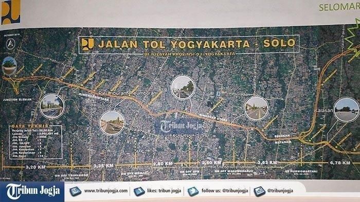 Peta rencana jalan Tol Yogyakarta Solo