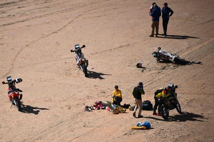 Lokasi tempat Paulo Goncalves kecelakaan pada Stage 7 Reli Dakar 2020 di Arab Saudi yang menewaskannya
