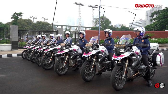 Ilustrasi BM Polwan Polda Metro Jaya sedang melakukan sesi safety riding