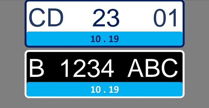 Pelat nomor untuk kendaraan listrik, tidak berlaku untuk PHEV.