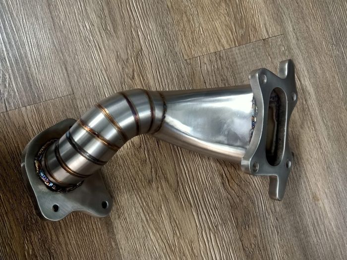 Tekukan downpipe ORD Exhaust V3 lebih landai