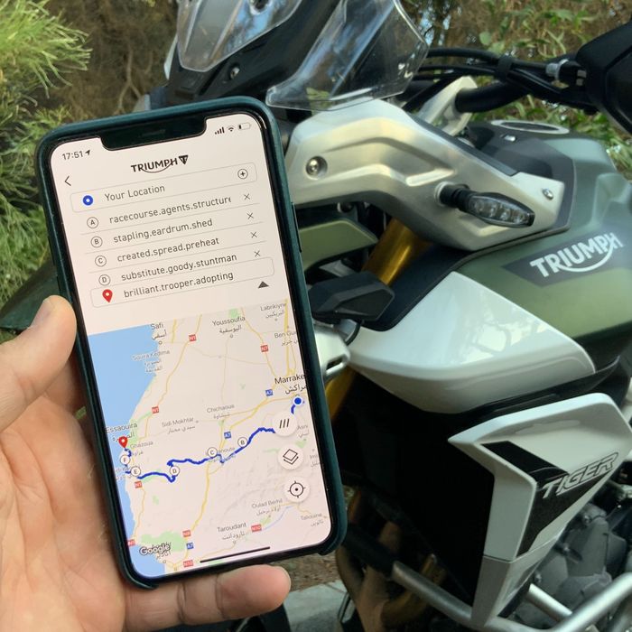 Ilustrasi pemetaan pada aplikasi MyTriumph